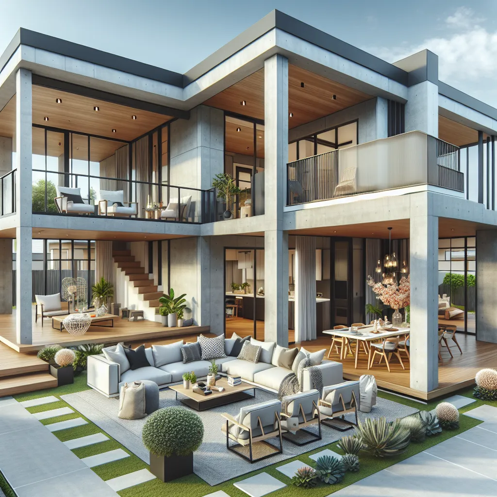 Plan Maison Clé Sur Porte Avec Espace De Vie Ouvert